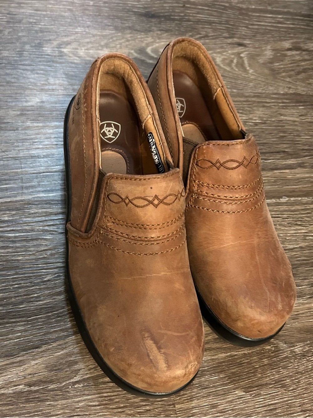 Ariat Brown Leather Slip-On Composite Toe Loafers Women’s Size 8C